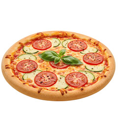 Pizza margherita isolated on transparent background