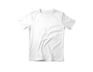 Fototapeta premium 宙に浮かぶシンプルな白いTシャツ｜背景なし・透過PNG