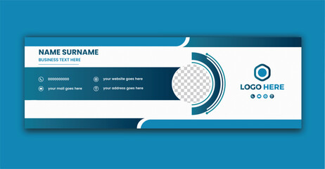 Modern and minimalist email signature design template with a logo placeholder