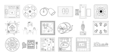 Vector art of assortment of abstract grunge stamps in circular and square shapes