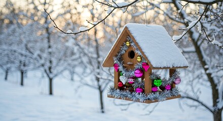 bird house in winter