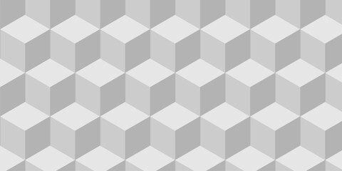 Fototapeta premium Structure white block box cube seamless pattern grid vintage surface triangle web monochrome square texture white background. 