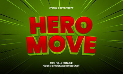 hero move editable text effect