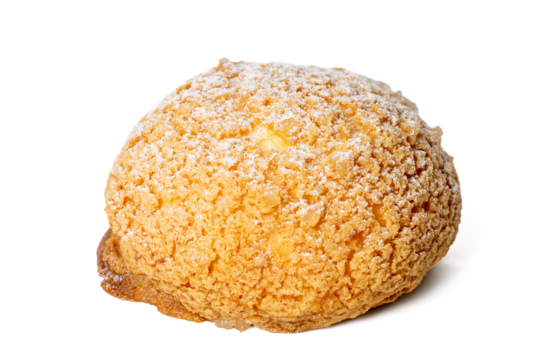 High-resolution photograph of a cram puffs isolate on white, taken with a high-resolution 45MP camera