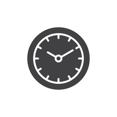 Clock time solid vector icon