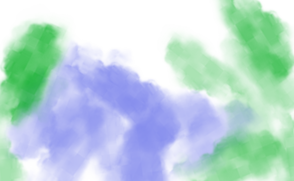 Abstract digital art with green and purple hues evokes a dreamy abstract atmosphere