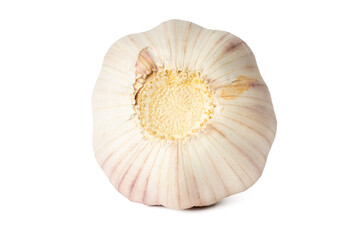 High-resolution photograph of fresh garlics isolate on white, taken with a high-resolution 45MP camera