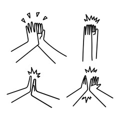 doodle hand with high five gesture collection