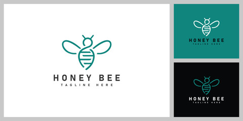 Honey Bee Logo – Minimal Cute Bee Icon for Sweet Brand and Organic Product Design
