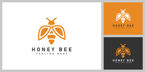 Honey Bee Logo – Minimal Cute Bee Icon for Sweet Brand and Organic Product Design
