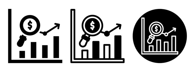 Financial Forecast Icon Collectio Glyph & Mixed Style