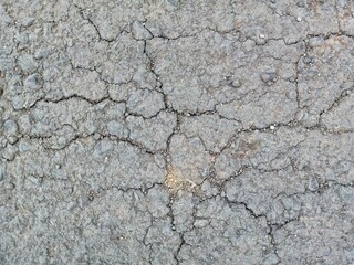 Cracked Asphalt Road Surface Texture Closeup of Aged Pavement Background