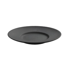 A dark grey modern plate isolated on a transparent background