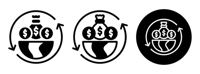 World Financial Icon Collection Glyph & Mixed Style