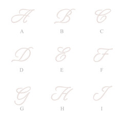 set of pearly letters