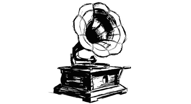 Vintage gramophone vector illustration timeless music player silhouette scalable graphic design