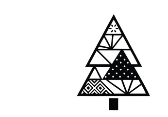 Holiday Spirit: A stylized graphic captures the festive essence, celebrating the holiday with an abstract geometric Christmas tree.