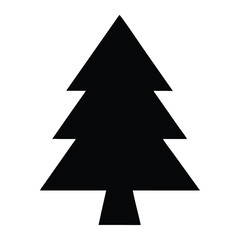 Obraz premium Evergreen Silhouette: A striking black silhouette of an evergreen tree, a symbol of resilience and natural beauty.