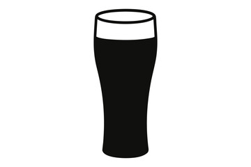 Beer glass icon, beer pint glass silhouette vector