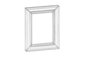 3d wireframe rectangle frame creating abstract digital data network technology concept on transparent background