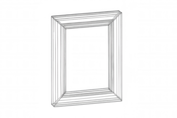 3d wireframe rectangle frame creating abstract digital data network technology concept on transparent background