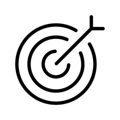 Target Line Icon Minimal Goal and Focus Symbol for Business, Marketing, and Strategy Concepts