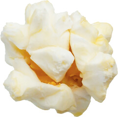 Tasty popcorn close up isolated on white background