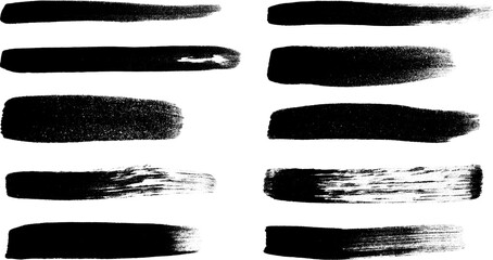 brush stroke set isolated on white background