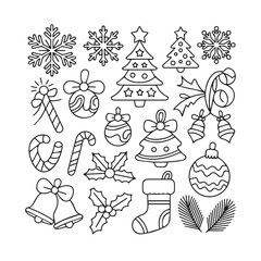 
 black and white coloring pages for children for christmas 