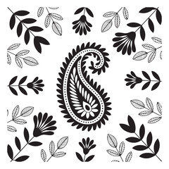 Decorative mandala design in colouring book style