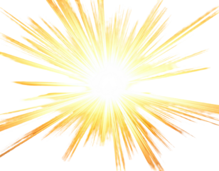 Bright, explosive burst of golden light with sharp, radiating lines