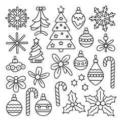  christmas icons set
