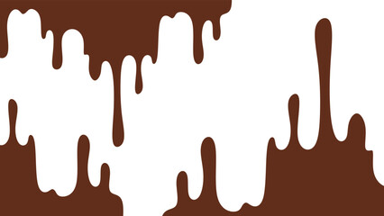 Abstract background of melted chocolate or caramel drops. Abstract chocolate wave pattern. Melted chocolate drop pattern.