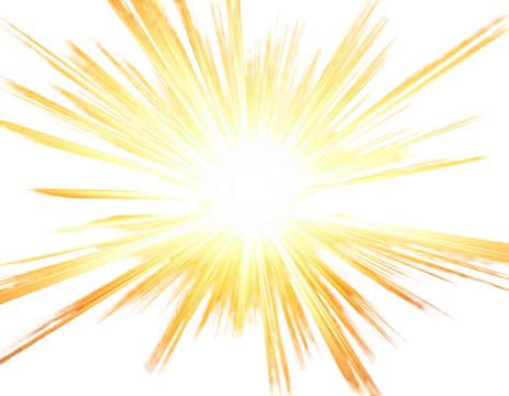 Bright, explosive burst of golden light with sharp, radiating lines