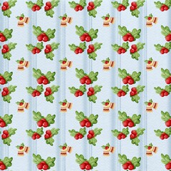 Christmas Festival Background Seamless Pattern featuring Christmas Hat Duck and Jingle Bells Decor