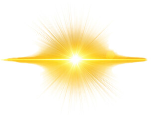 Bright, radiant burst of golden light with a lens flare effect