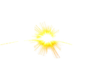 Bright sunburst effect with radiating golden light streaks on black