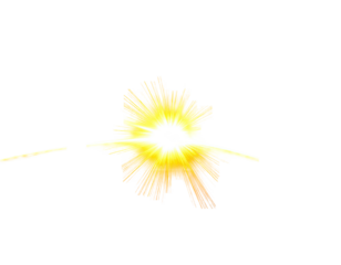 Bright sunburst effect with radiating golden light streaks on black