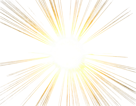 Radiant burst of golden light explodes outwards against a dark background