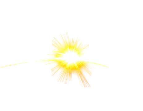 Bright sunburst effect with radiating golden light streaks on black