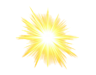 Radiant burst of bright yellow light emanates from a central point