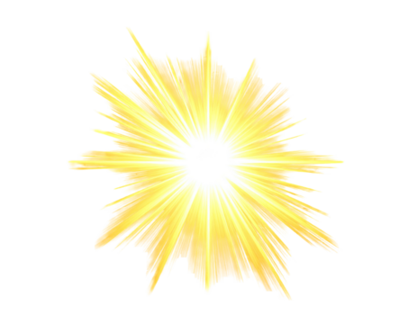 Radiant burst of bright yellow light emanates from a central point