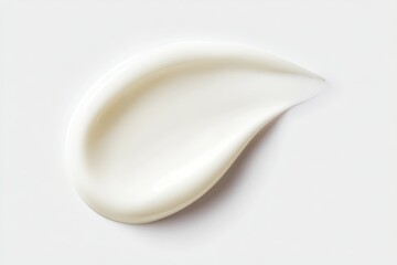 Cream smear texture on white background