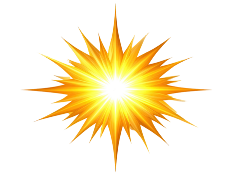 Intense starburst of brilliant golden light radiates outwards with sharp, pointed rays