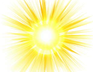 Bright, radiant burst of yellow and white light, emanating outwards with sharp rays