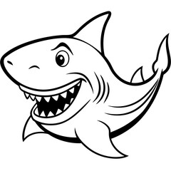 a shark fish head with white background
