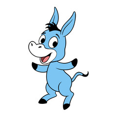 A cartoon of a laughing donkey