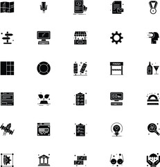 Collection of diverse vector icons representing various themes and concepts design