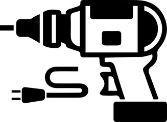 Drill silhouette vector, Electric drill machine silhouette vector, Drill icon Drill icon, drill silhouette, Electric drill machine silhouette vector black and white sillhouette a drill machine white