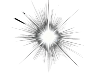 Radiant starburst with intense white core and sharp, dark rays